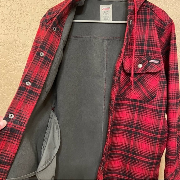 NWOT Dickies Flannel Fleece Jacket Coat Fall Winter Outdoor Men's Small Shacket - Picture 4 of 10